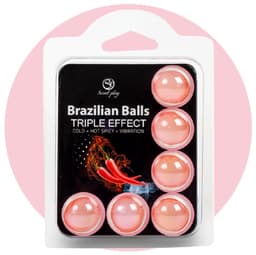 Secret Play Brazilian Balls - Massageolie - Triple Effect - 6 stuks — thumbnail 1