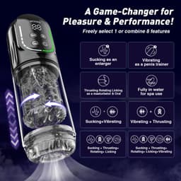 PREVION-Automatische masturbator voor mannen-Electrisch Masturbators-Sex Toys Voor Mannen-Pocket Pussy-Seksspeeltjes-3 pompfuncties-7 draaibewegingen-vibrerend en zuigend-appbediening — thumbnail 4