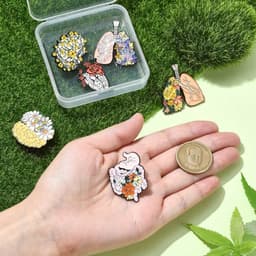 6 stuks menselijk orgaan met bloem emaille pin hart hersenen broches reversspeldjes Halloween nieuwigheid badges broche pin set voor hoeden kleding tassen sieraden knutselen past mannen vrouwen — thumbnail 4