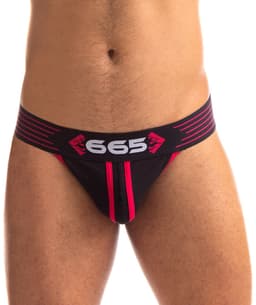 665 - Rally Jockstrap-Verkrijgbaar in 5 maten - Zwart/Rood XXL — thumbnail 1