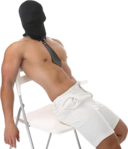 Masken- en stropdas set, hoofdmasker, oogmasker, fetisj masker, stretchstof, bondage masker, sexspeelgoed — thumbnail 2