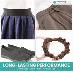 Elastische Band 75mm - 1 Meter - Elastiek voor Kleding, Tailleband, Naaien en Doe-het-zelf Knutselen - Zwart — thumbnail 5