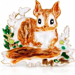 Emaille Eekhoorn Broche Schattig Zinklegering Dieren Spelden voor Vrouwen Jassen Truien Sjaal — thumbnail 1