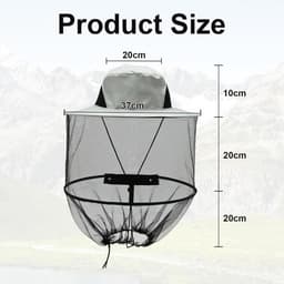 2 stuks muggennethoed, hoed met muggennet, anti-muggenhoed, geschikt voor fruitoogsten, vissen, tuinieren, theeverzameling, imkerei — thumbnail 5