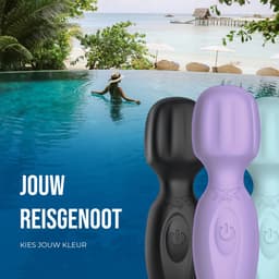 Pixey 2GO Mini Wand Vibrator - 10 Standen - USB Oplaadbaar - Waterdicht - Zwart — thumbnail 5