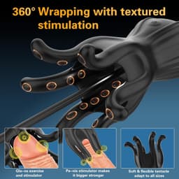 Penis Vibrator voor Mannen - Urethrale Penisplug & Dilator - 3-in-1 Stimulator met 10 Vibratiestanden - 360° Tentakelstimulatie - Zachte Siliconen - Oplaadbaar - Fluisterstil - 7,1 Inch — thumbnail 3