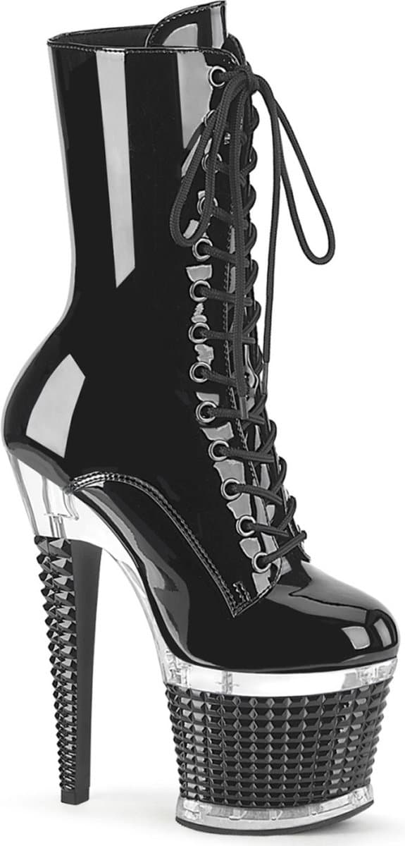 Pleaser - SPECTATOR-1040 Plateau Laarzen, Paaldans schoenen - US 9 - 39 Shoes - Zwart/Transparant — afbeelding 1