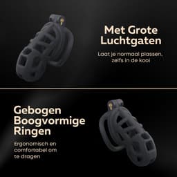 Quick Relief Elite Lock™ Large - Chastity cage - Kuisheidskooi met 4 ringmaten - Kuisheidskooi voor Mannen - Sissy - Cock Cage - Zwart — thumbnail 11