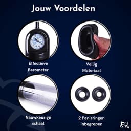 Toys Hub® Penispomp met Glijmiddel, Handgreep & 2 Penisringen - Gratis Ebook - Trekmechanisme – Penis Vergroter – Barometer Display - Sex Toys voor Mannen – 20CM — thumbnail 5
