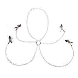 BDSM Bondage Ketting met Tepelklemmen & Schaamlipklemmen – Nipple Clamps en Clit Clamps – Verstelbare Klemmen voor Tepels en Clitoris – Sexspeeltje voor Koppels — thumbnail 2