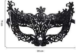 Elkuaie Kanten masker - Sexy masker - Met strassstenen afgewerkt voor gemaskerd bal of feest - 1 st - Volwassenen zwart — thumbnail 2