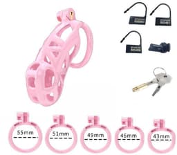 Rimba Toys - P-Cage PC01 - Kunststof Kuisheidskooi - Peniskooi - Chastity - Roze - Verkrijgbaar in 3 maten — thumbnail 5
