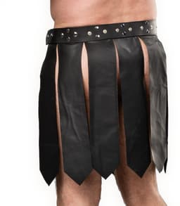 Rimba - Lederen Gladiator Herenrok - Zwart — thumbnail 2