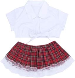1 set sexy lingerie voor schoolmeisjes, rollenspel voor volwassenen, kostuum in kostuumuniform, tailleomvang (58-69 cm) — thumbnail 4