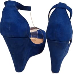 CH.CREATIONS-EROTISCHE PUMP-SLEEHAK/ 12 CM-PLATEUZOOL 3 CM- BLEU-38 — thumbnail 1
