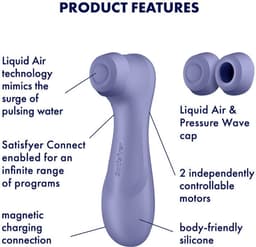 Satisfyer, vibrator, drukgolfvibrator, 'Pro 2 Generation 3 Connect App', 16,5 cm, Liquid Air-technologie, incl. extra opzetstuk, 2 apart regelbare motoren, app-gestuurd — thumbnail 16