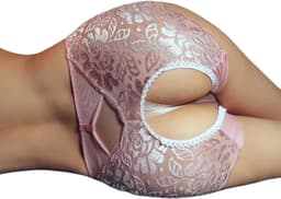 Sexy Kanten Open Kruis Slipje - Transparant Lingerie voor Vrouwen - Roze — thumbnail 1