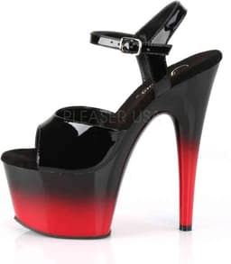Pleaser - ADORE-709BR-H Sandaal met enkelband, Paaldans schoenen - 40 Shoes - Zwart/Rood — thumbnail 3