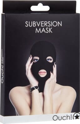 OUCH! - Subversie Masker voor Gezichts Bedekking met Open Mond en Ogen Licht Transparant – Zwart — thumbnail 3