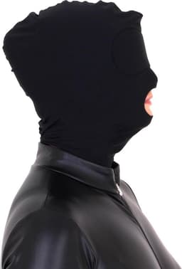 Kiotos - Zwarte BDSM Hood - Spandex Met Mondopening — thumbnail 7