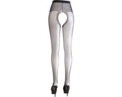 Cottelli Collection – Open Kruis Panty met Versterkte Taille Band voor een Sensuele Uitdaging – Maat XS – Zwart