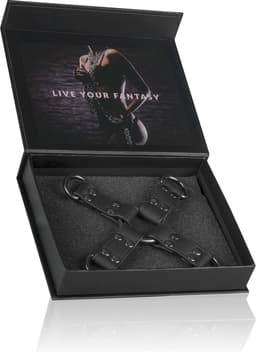 EasyToys - Kunstleren Hogtie - Duurzaam - Bondage Set - Handboeien - BDSM Set - BDSM Toys - Rollenspel Erotiek - Erotisch Spel - Sex Toys voor Vrouwen en Mannen - Zwart — thumbnail 8