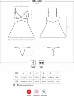 Obsessive Babydoll Setje Met Kant - Zwart - L/XL — thumbnail 21