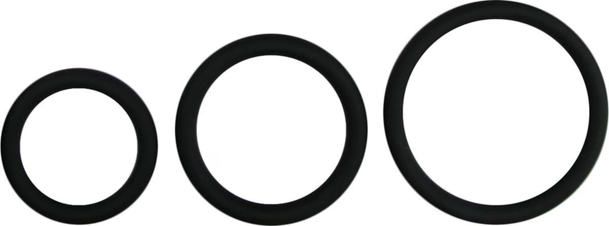 Cockring set - drie maten - zwart — afbeelding 1