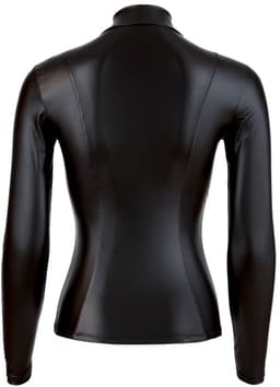Cottelli Collection –  Wetlook Shirt met Lange Mouwen Als Pure Verleiding voor Spannende Dates – Maat L - Zwart — thumbnail 3