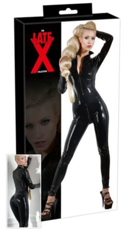 LateX – Latex Catsuit voor Strak en Spannend Gevoel met Open Kraag en Rits Sluiting Maat XL – Zwart — thumbnail 8