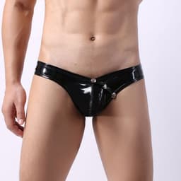 Slip-Latex-Heren-Zwart-Sexy-Mannen-Goedkoop-Erotisch-Opwindend-Drukkers-Lingerie — thumbnail 1