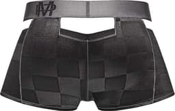 Male Power Checkd Mate - Cutout Short black S — thumbnail 2