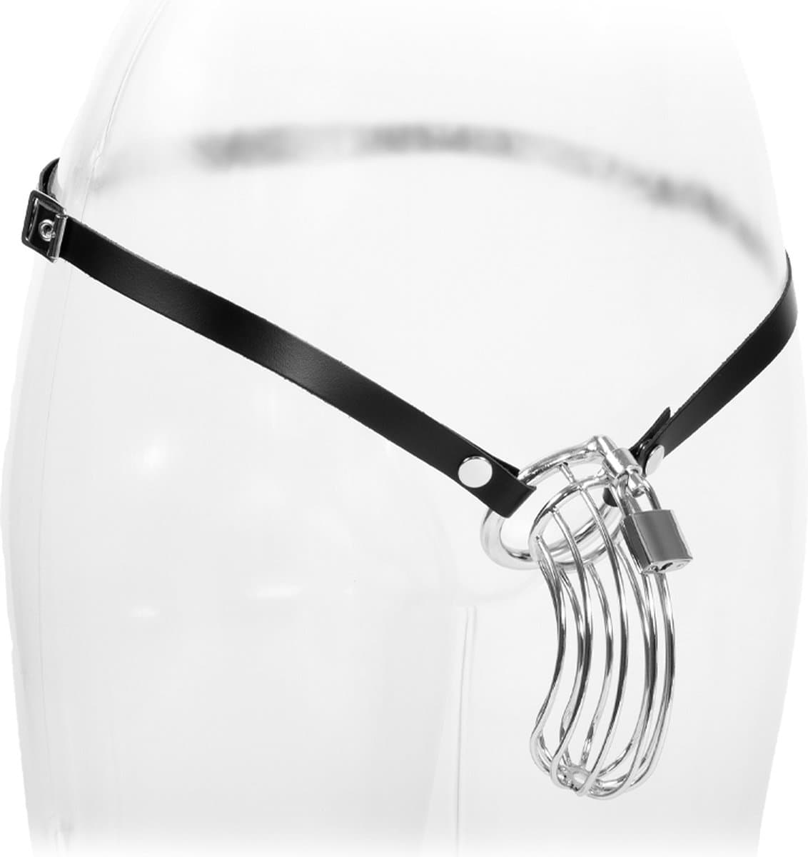 Rimba - Kuisheidsgordel - Leren Kuisheid Slip Met Metalen Kuisheidskooi - One Size — afbeelding 1