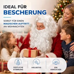 Santa baard set 2 in 1 - complete transformatie - realistische uitstraling - ideaal voor kerst - ShopVlot — thumbnail 3