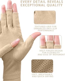 Vingerloze antislip zonwerende handschoenen dames - ademend katoen - anti-uv - perfect voor outdoor gebruik - ShopVlot — thumbnail 2
