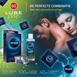 Voordeelverpakking MY.SIZE-condooms 60 mm, pak van 10 + MY.SIZE natuurlijk glijmiddel 100 ml + MY.SIZE-massagekaars — thumbnail 2
