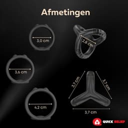 Quick Relief Tri-Balance™ - Cockring Set - Penisring Set voor Mannen - Extra Stimulatie - Sex Toys voor Mannen - Seksspeeltjes - Penisring - Cockringen — thumbnail 2
