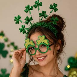 1 Shamrock Hoofdband, 1 Shamrock Bril En 1 Shamrock Broche, Vakantie Hoofdtooi, Geschikt Voor Meerdere Leeftijdsgroepen, Familie Geschenken, Ceremoniële Banket Decoratie. — thumbnail 4