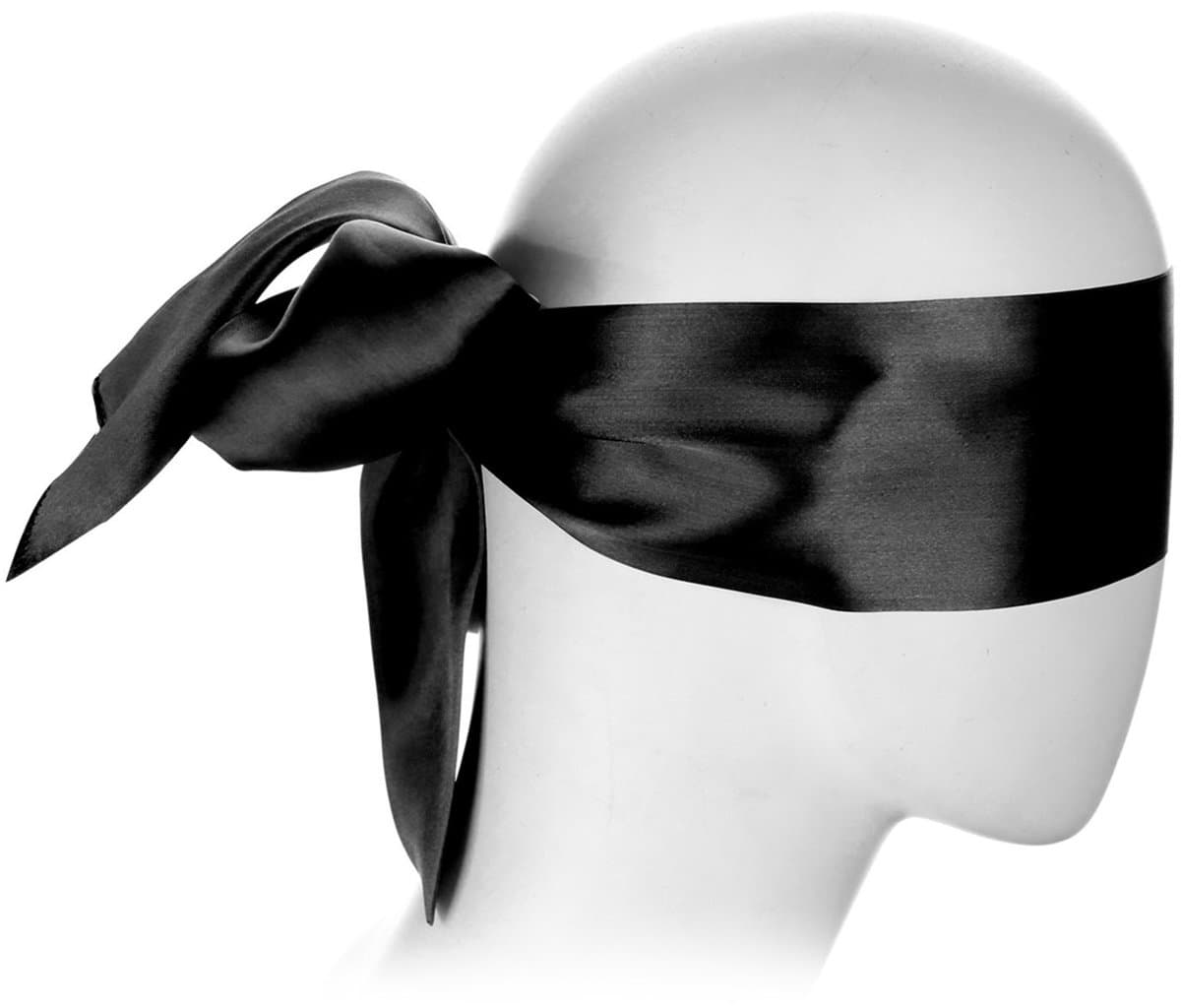 Blinddoek BDSM - Bondage blinddoek - Vastbinden accessoire - Sexspeeltje - Blindfold - Zwart - Satijnen look - Polyester - 150x7,5 cm - Jonyx — afbeelding 1