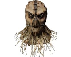 Halloweenmasker, vogelverschrikkermasker met strohaar, griezelig jutezakmasker, cosplaykostuumhoofddeksel voor volwassenen (Vogelverschrikker -1)