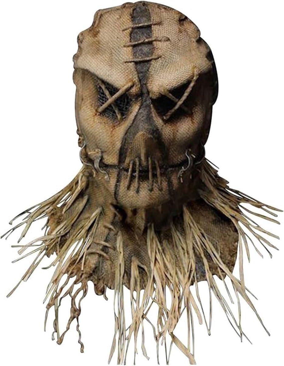 Halloweenmasker, vogelverschrikkermasker met strohaar, griezelig jutezakmasker, cosplaykostuumhoofddeksel voor volwassenen (Vogelverschrikker -1) — afbeelding 1