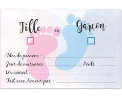 20 Gender Reveal Voorspellingskaarten voor Babyshower - Animatie & Spel