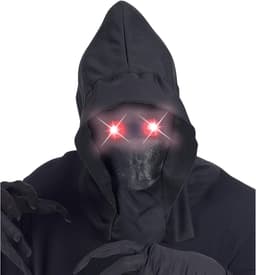SnelShoppen - Onzichtbaar Gezichtsmasker met Kap en Luminous Ogen Rood voor Volwassenen - Zwart - Unieke Maat - Perfect voor Halloween en Spooky Feest — thumbnail 4