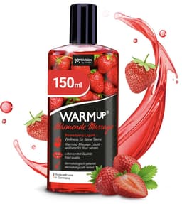 JOYDIVISION WARMup 150 ml Massagevloeistof met Fruitige Aardbeiengeur en -Smaak | Verwarmend Effect | hou van Massageolie — thumbnail 1
