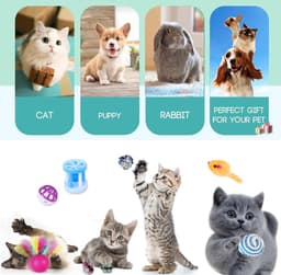 20 stuks kattenspeelgoed, kittenspeelgoed voor binnenkatten, kattentunnel Interactieve verenkraker Wandbal speelgoedset voor katten en katten — thumbnail 2