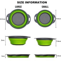 siliconen vergiet fruit plantaardige wasmand zeef met handvat zeef inklapbare afvoerder, fruit groente manden Keukengereedschap (Color : Orange small) — thumbnail 2