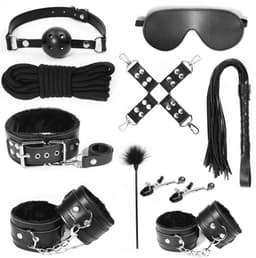Adultshop - Luxe BDSM Set Zwart - 10-Delig Compleet Bondage Pakket voor Koppels — thumbnail 4