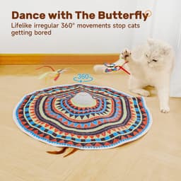 Kattenspeelgoed oplaadbaar, 3-in-1 verstoppertje en zoeken, automatisch interactief plezier, fladderende vlinder, bewegende veer, kittentoverstaf, indoor poesje oefenkicker 22,8 inch hoes — thumbnail 5