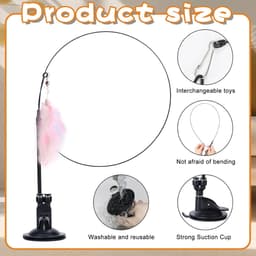 - Interactief Kattenspeeltje met Zuignap en Verschillende Aantrekkelijke Accessoires - Duurzaam en Veilig Speelgoed voor Katten — thumbnail 4
