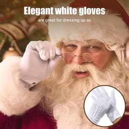 Handschoenen, nylon, witte genaaide handschoenen met drukknoop, voor parade, Sinterklaas, ceremonies en teamuniformen, antistatisch, wasbaar en herbruikbaar voor formele — thumbnail 3